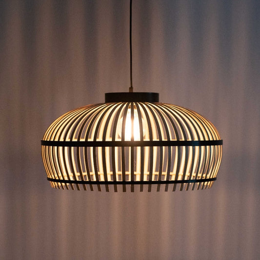 SUSPENSION EN BAMBOU NATUREL ET NOIR