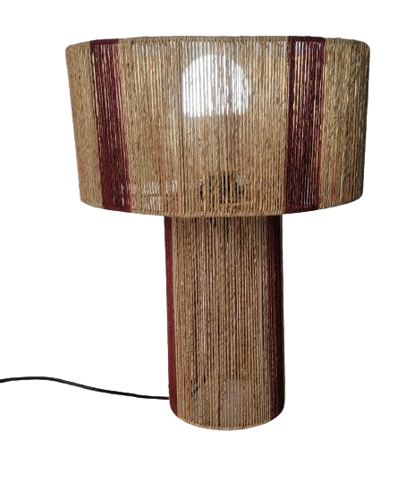 LAMPE À POSER EN JUTE ROUGE