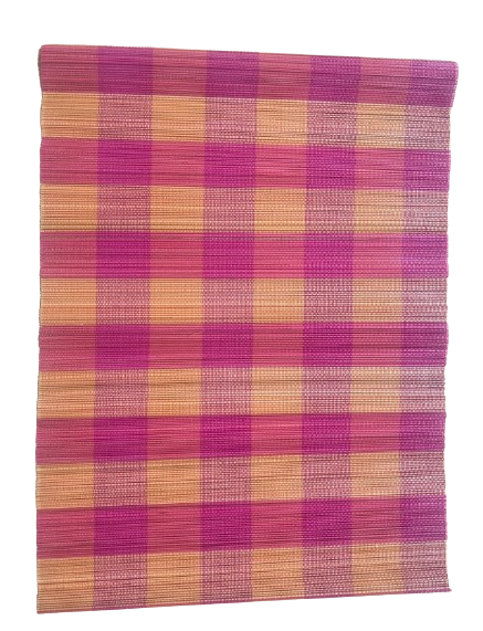 LOT DE 4 SETS DE TABLE EN BAMBOU ROSE ET OCRE