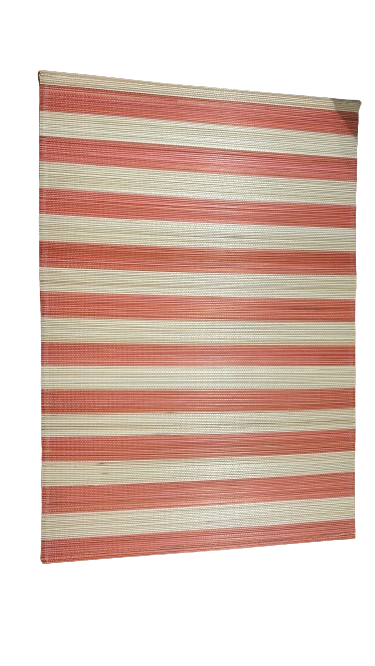 LOT DE 4 SETS DE TABLE EN BAMBOU ORANGE DESIGN LIGNES