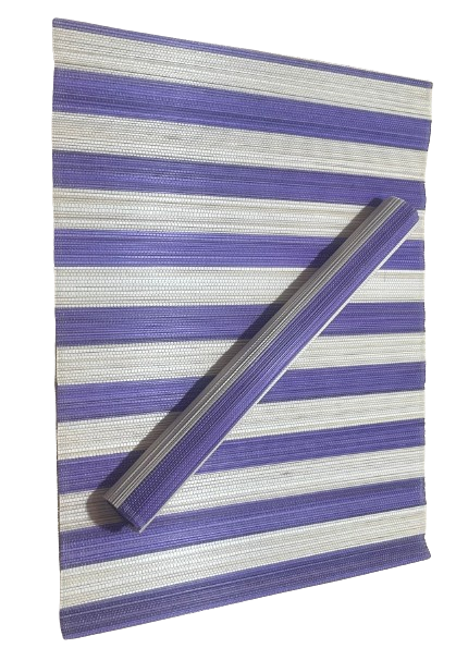 LOT DE 4 SETS DE TABLE EN BAMBOU VIOLET DESIGN LIGNES