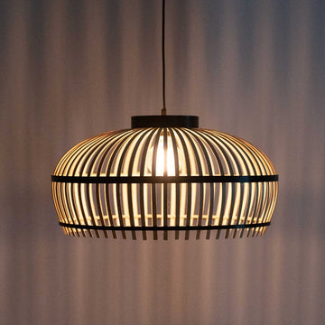 SUSPENSION EN BAMBOU NATUREL ET NOIR