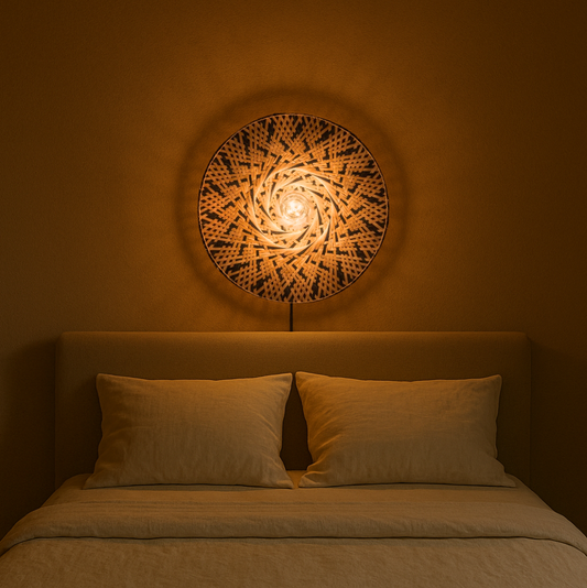 APPLIQUE MURALE EN BAMBOU NOIR